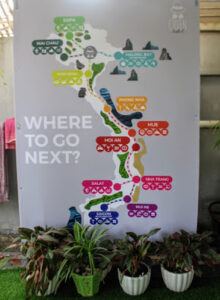 A map of where to go next in Vietnam. 