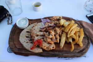 Gyro Set up at Nice n Easy in little Venice Mykonos